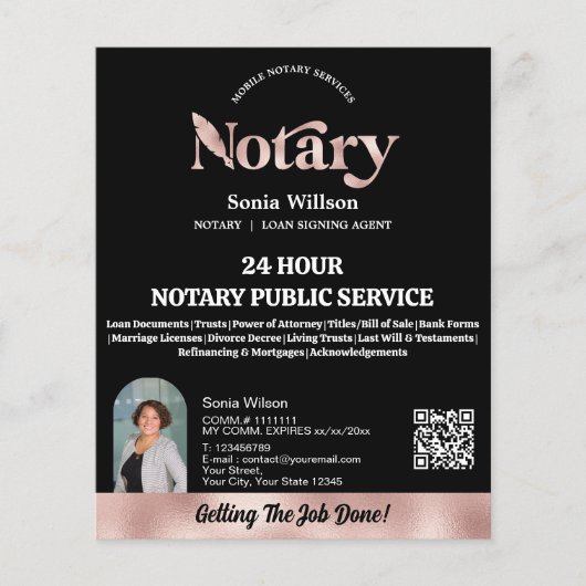 Mobiele notaris & leningondertekeningsagent QR-cod Flyer (Voorkant)