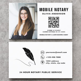 Mobiele notaris ondertekenaar QR code foto Visitekaartje