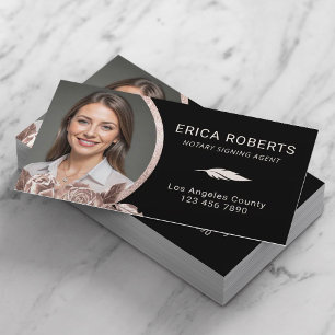 Mobiele Notaris Ondertekenaar Roos Gold Floral Fot Visitekaartje