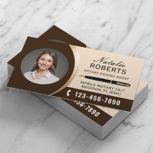 Mobiele Notaris Ondertekeningsagent Elegante Foto Visitekaartje