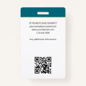 Mobiele Notaris Openbare Foto QR Code ID Blauwgroe Badge (Achterkant)