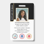 Mobiele Notaris Openbare Foto QR Code ID Zwart Badge (Front)