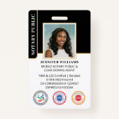 Mobiele Notaris Openbare Foto QR Code ID Zwart Badge (Voorkant)