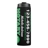 Mobiele notaris openbare groene zwart reizen thermosbeker (Voorkant)