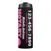 Mobiele notaris openbare roze zwart reizen thermosbeker (Voorkant)