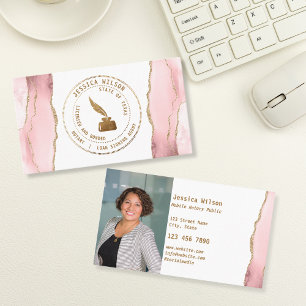 Mobiele Notaris Openbare Stempel Logo Lening Onder Visitekaartje