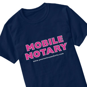 Mobiele Notaris Publieke Roze Marine Bewerkbare We T-shirt