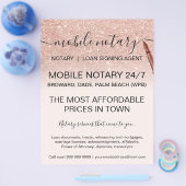 Mobiele notaris roos goud glitter ombre flyer (Enkel)