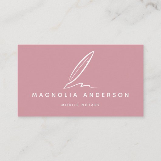 Mobiele notaris | Roze wit Visitekaartje (Voorkant)
