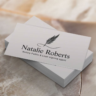 Mobiele notaris Signing Agent Feather Pen Visitekaartje
