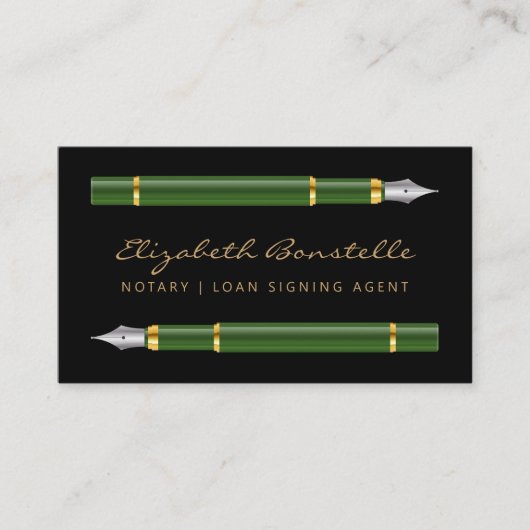 Mobiele Notaris Signing Agent Fountain Pennen Visitekaartje (Voorkant)