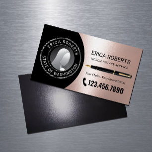 Mobiele notaris Signing Agent Modern Roos Gold Fot Magnetisch Visitekaartje