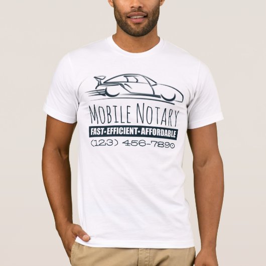 Mobiele notaris voor openbare auto Gepersonaliseer T-shirt (Voorkant)
