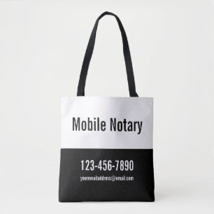 Mobiele Notaris Zwart-wit Promotie Sjabloon Draagtas