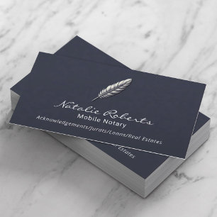 Mobiele notarislening ondertekenaar Feather Quill Visitekaartje