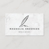 Mobiele noteerquill-marmer visitekaartje (Voorkant)