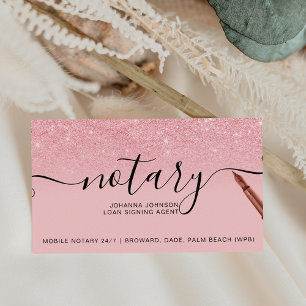 Mobiele notionele typografie roze glitter visitekaartje