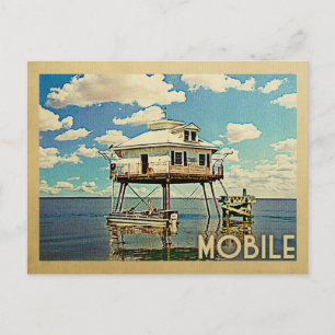 Mobiele reis met Alabama Vintage Briefkaart