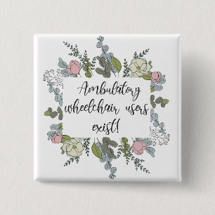 Mobiele rolstoelgebruikers bestaan vierkante button 5,1 cm