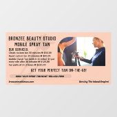 Mobiele spray tan-service aanpassen raamsticker (Vel)