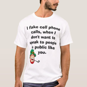 mobiele telefoon grappige tekst t-shirt