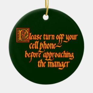 Mobiele telefoon van kerstversiering keramisch ornament