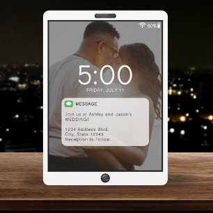Mobiele telefoon vergrendelen scherm bruiloft kaart