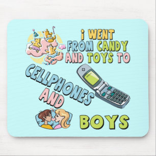 Mobiele telefoons en jongens T-shirts en cadeaus v Muismat