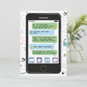 Mobiele verjaardagstelefoon Cel Convo Chat Texting Kaart (Staand voorkant)