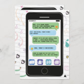 Mobiele verjaardagstelefoon Cel Convo Chat Texting Kaart (Voorkant / Achterkant)