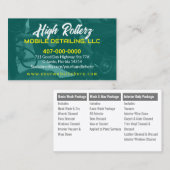 Mobiele wasmachine met informatie over de druk in visitekaartje (Voorkant / Achterkant)