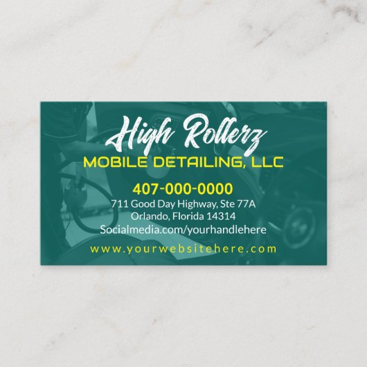 Mobiele wasmachine met informatie over de druk in visitekaartje (Voorkant)