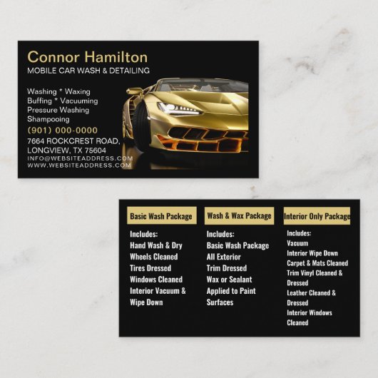 Mobiele wasmachine met informatie over het wassen  visitekaartje (Voorkant / Achterkant)