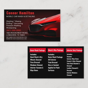 Mobiele wasmachine met informatie over het wassen  visitekaartje