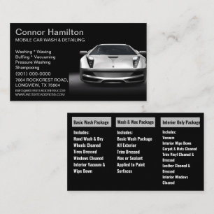 Mobiele wasmachine met informatie over het wassen  visitekaartje