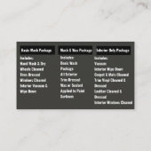 Mobiele wasmachine met informatie over het wassen  visitekaartje (Achterkant)