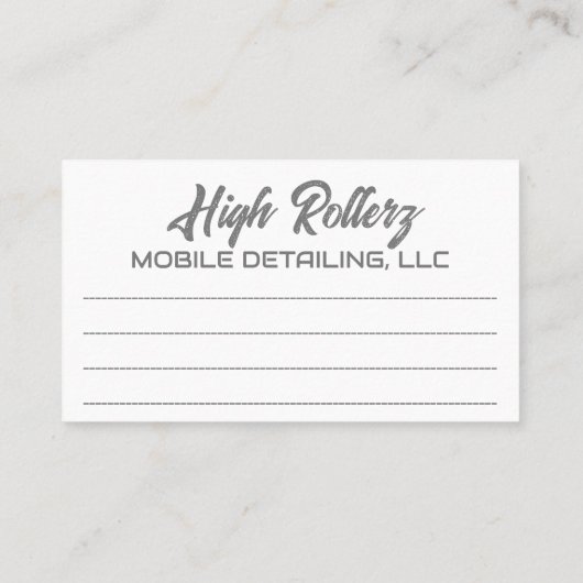 Mobiele wasmachine met informatie over het wassen  visitekaartje (Achterkant)