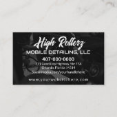 Mobiele wasmachine met informatie over het wassen  visitekaartje (Voorkant)