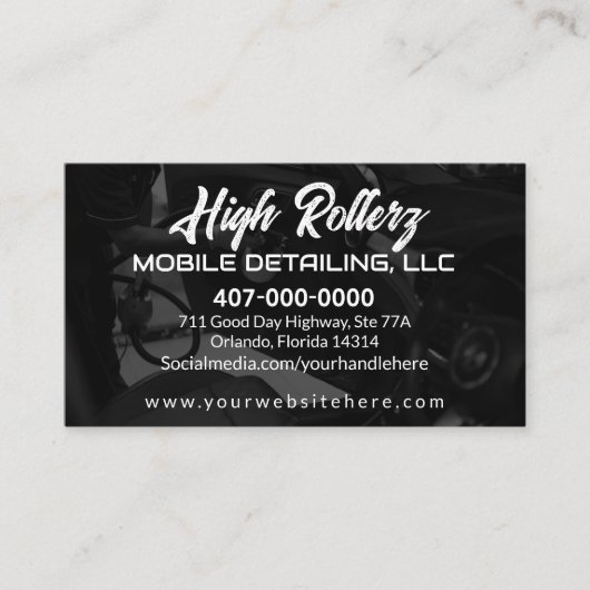 Mobiele wasmachine met informatie over het wassen visitekaartje (Voorkant)