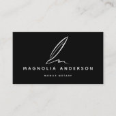 Mobiele zwarte quill QR-code Visitekaartje (Voorkant)