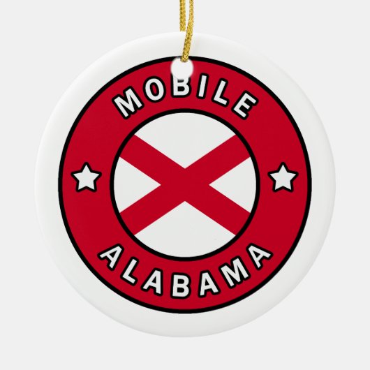 Mobile Alabama Keramisch Ornament (Voorkant)