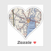 Mobile Alabama  Map Sticker (Vel)