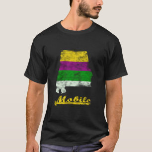 Mobile Alabama Mardi Gras Fat Dinsdag Festive Cele T-shirt