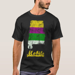 Mobile Alabama Mardi Gras Fat Dinsdag Festive Cele T-shirt