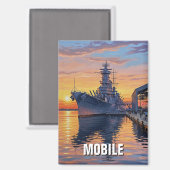 Mobile Alabama Reizen Magneet (Voorkant / Achterkant)