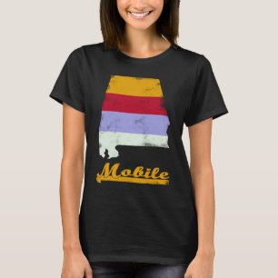 Mobile Alabama Retro  Styled 70's 80's Zuid T-shirt