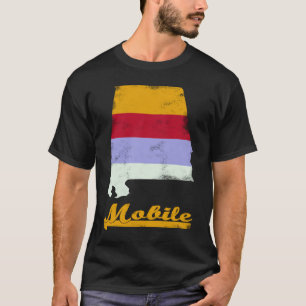 Mobile Alabama Retro Styled 70's 80's Zuid T-shirt
