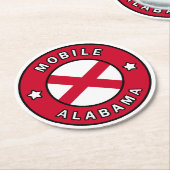 Mobile Alabama Ronde Kartonnen Onderzetter (Gebogen)