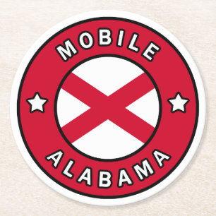 Mobile Alabama Ronde Kartonnen Onderzetter