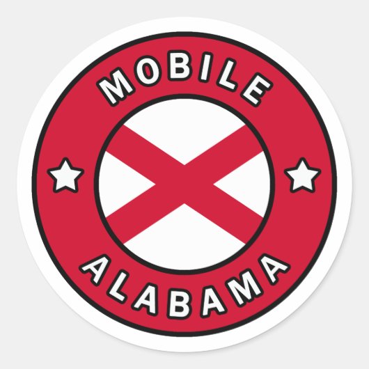 Mobile Alabama Ronde Sticker (Voorkant)